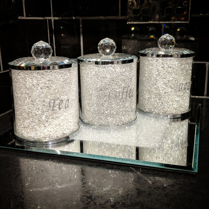Glass Canister - Set of 3, Silver