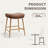 Stylish Counter Upholstered Bar Stool, Metal Frame with Wood Grain, Faux Leather Seat, Mid - Century Modern for Kitchen Island-114946126-118717164