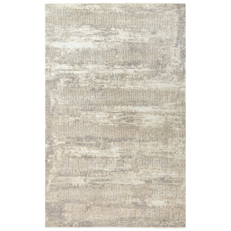 Tapis abstrait en laine brun, Rectangle 5 pi x 8 pi