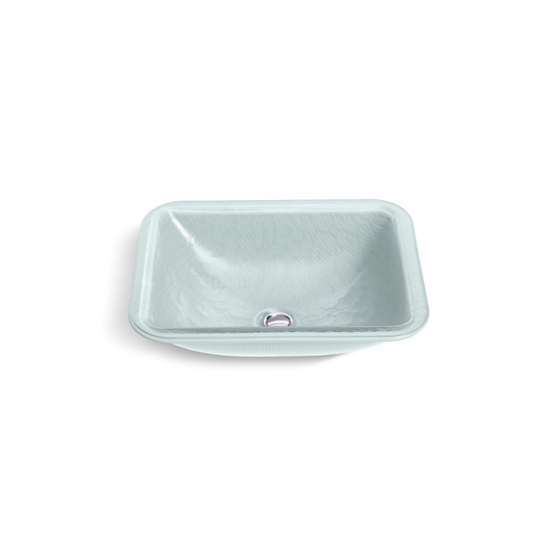 Yepsen Glass Undermount Bathroom Sink, Green
