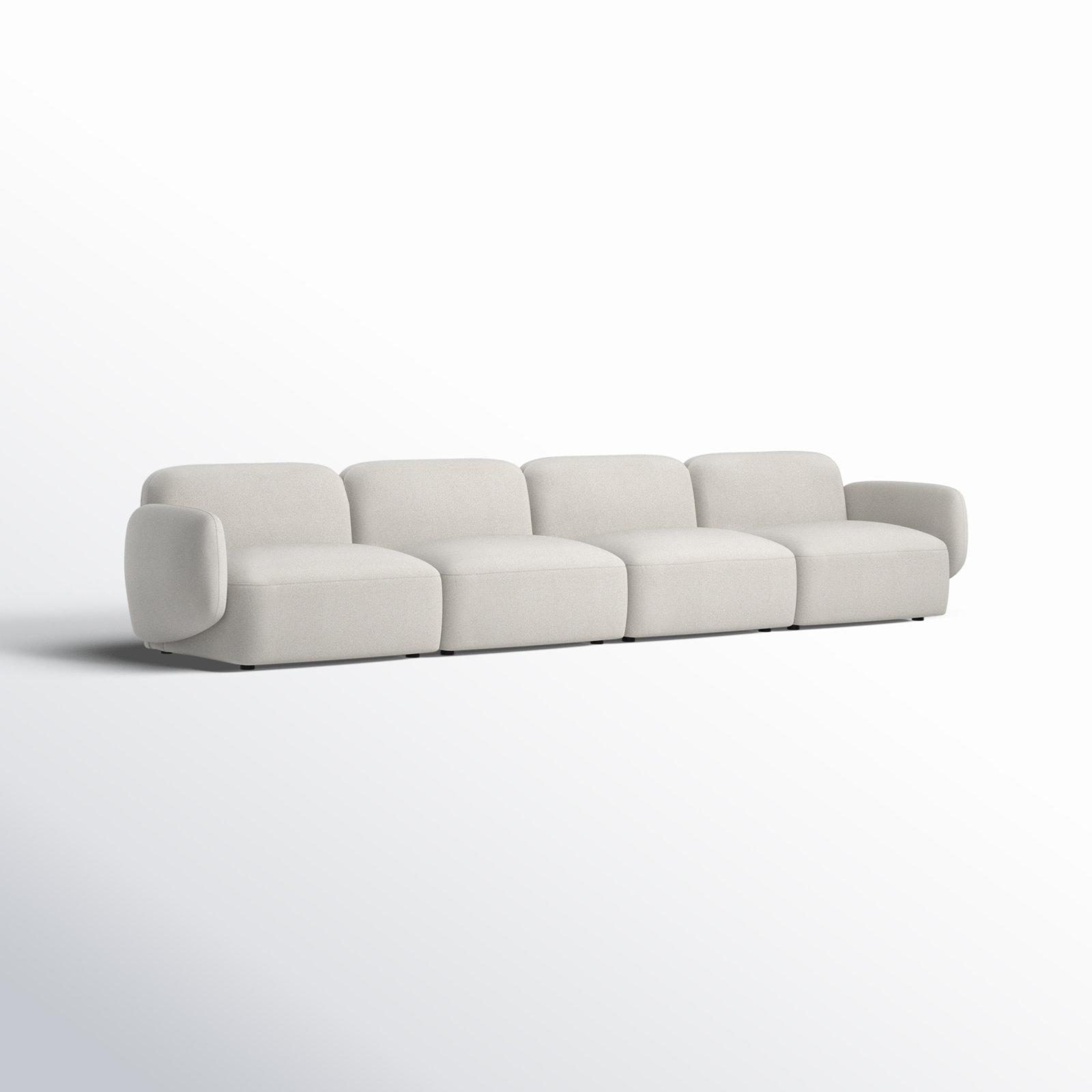Isles 150'' Upholstered Sofa, Mellow Ivory Chenille