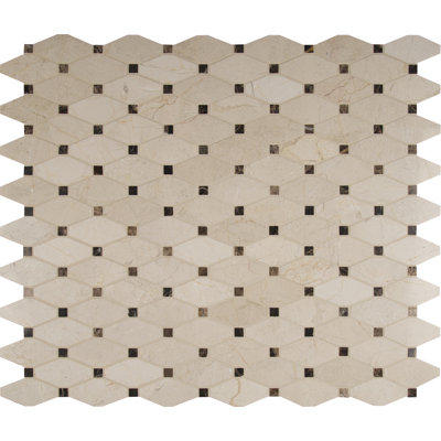 Valencia Blend Elongated Octagon 12.25 in. x 15 in. Polished Marble Mosaic Floor and Wall Tile