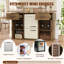Grande armoire à café de 58,7 po avec espace réfrigérateur, mini armoire réfrigérateur avec porte-verres à vin, mini support réfrigérateur, buffet pour buffet, armoire à vin pour table de salle à manger