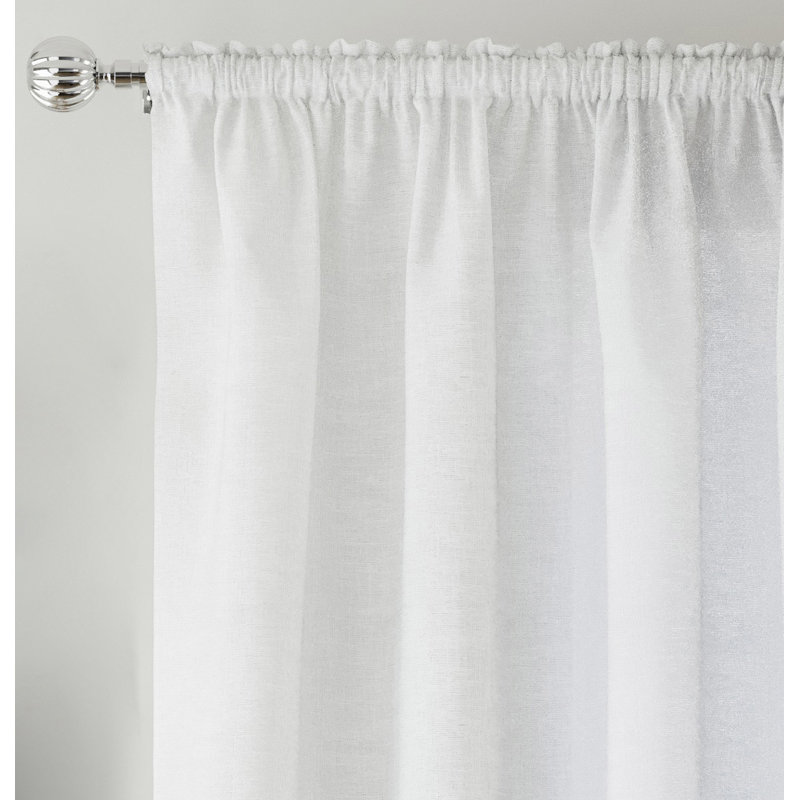 Sundas Sheer Curtain Panel Pair, 140cm Width x 229cm Drop, White