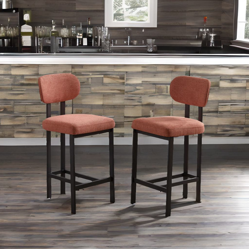 Ensemble de 2 tabourets de bar, Brun