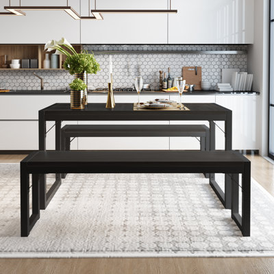 Ezzah Rectangular Dining Set with Benches
