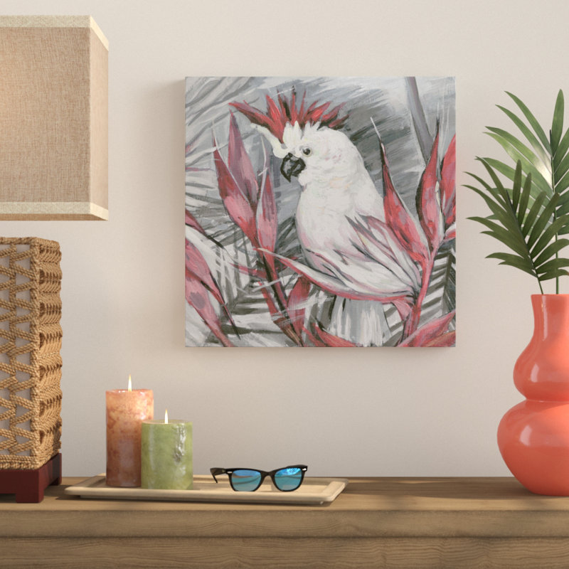 Cacatoès blanc I - reproduction sur toile, H 12 po x l 12 po