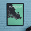 Honolulu City Map - No Frame Print-1859929165