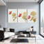 Plantes et fleurs papillon et fleur, ensemble de 3 reproductions d'art sur toile-1328864580