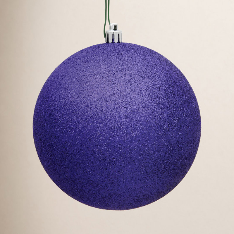 2" Shatterproof Bauble, Purple Glitter