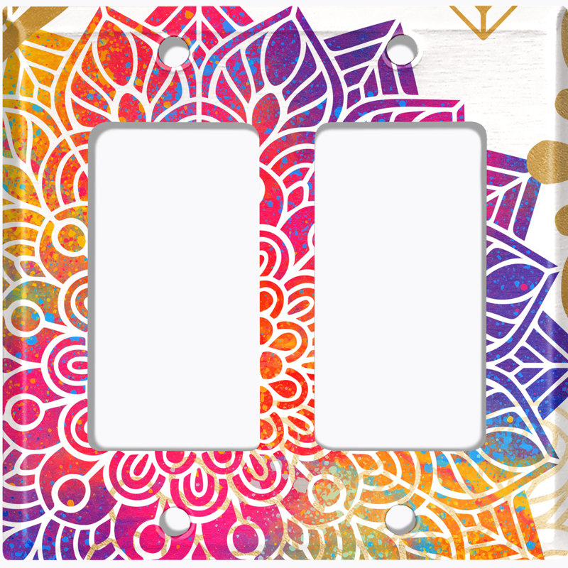 Patterned 2 - Gang Toggle Light Switch Standard Wall Plate