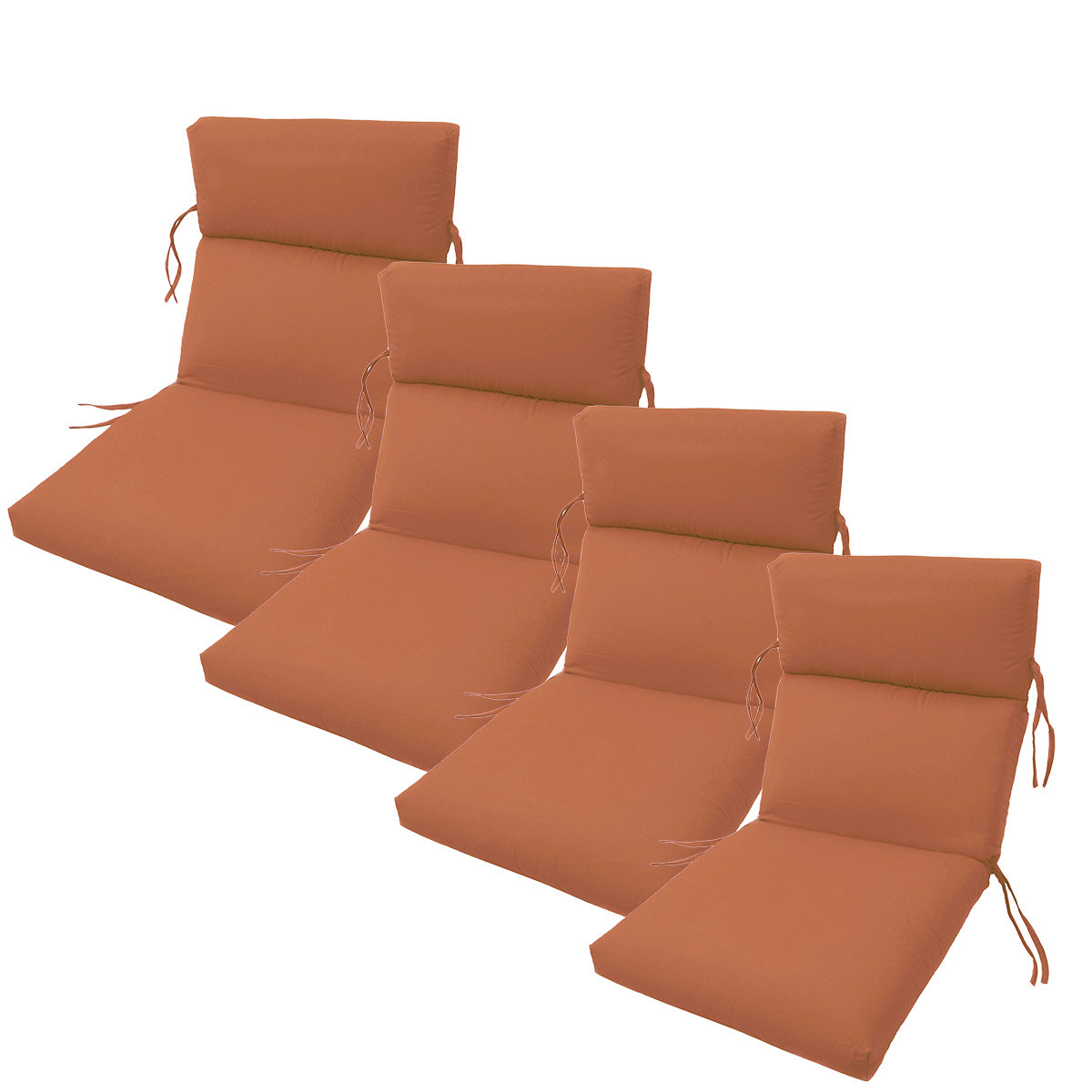 Costway 22''x44'' Back Chair Cushion Tufted Pillow Patio Seating Pad Orange