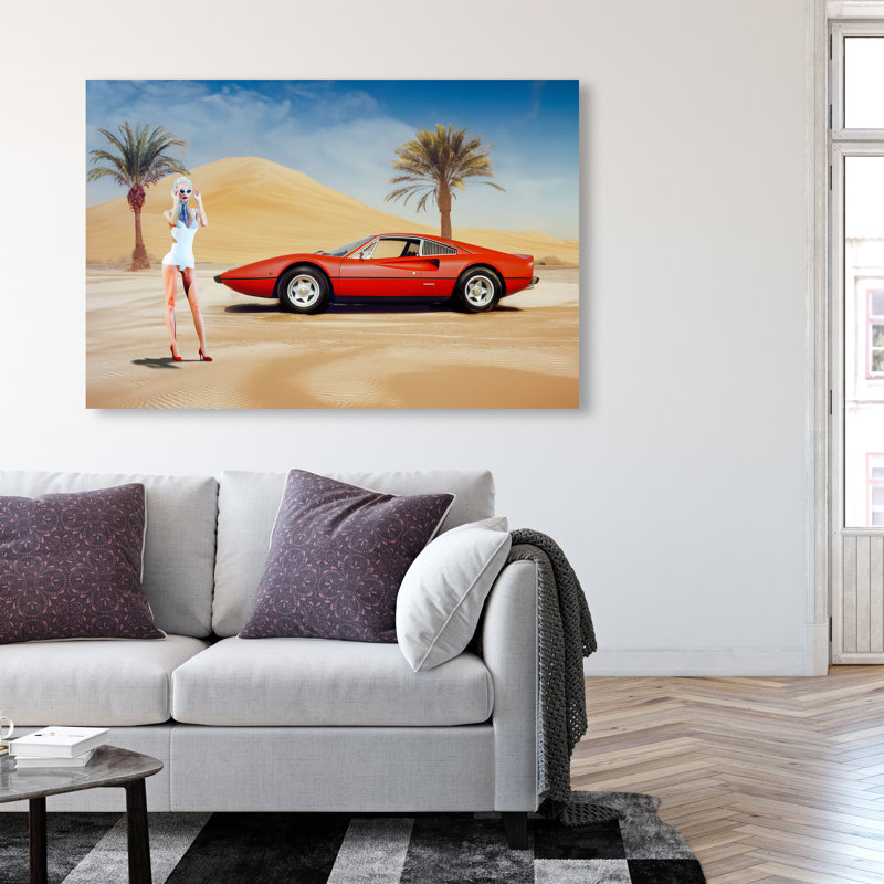 Perfect Place to Tan Canvas Transportation Print by Oliver Gal, 21"H x 31"W, White Frame