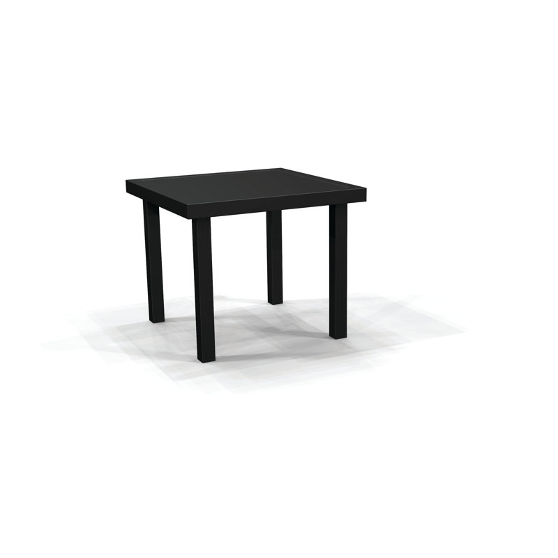 Solid Top Tables Outdoor Side Table, Textured Pewter/Brown