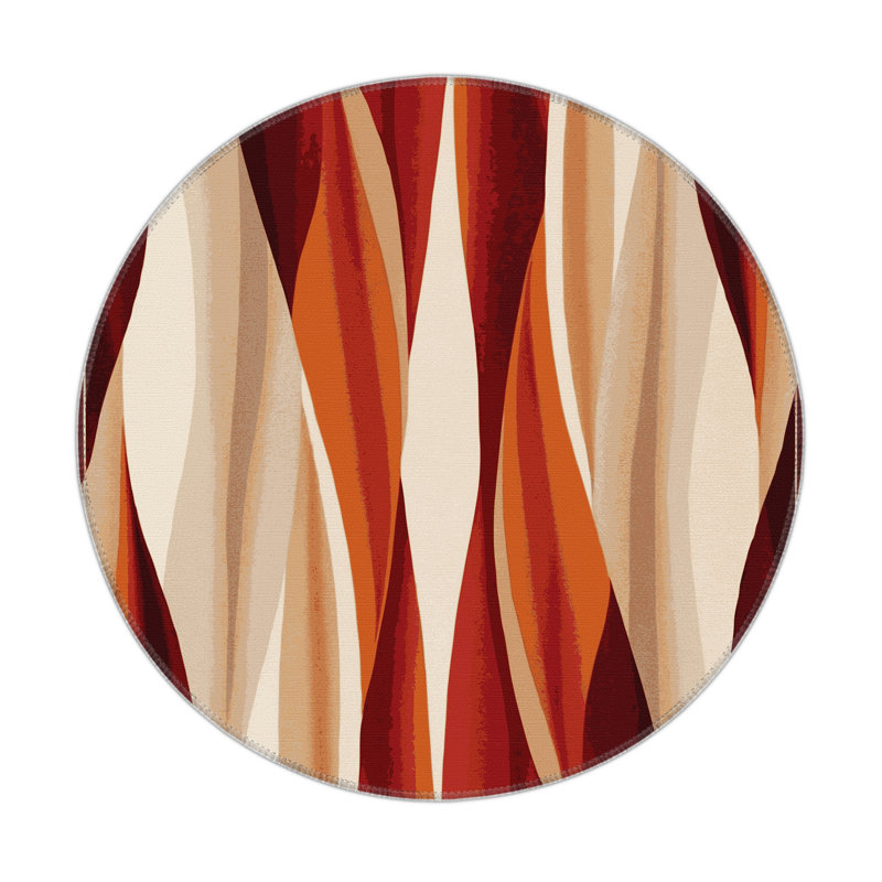Scarlet Winds Indoor And Outdoor Area Rug, Round 5'