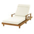 Chaise longue d'extérieur en bois d'acacia Metairie avec dossier et coussin réglables à 3 positions