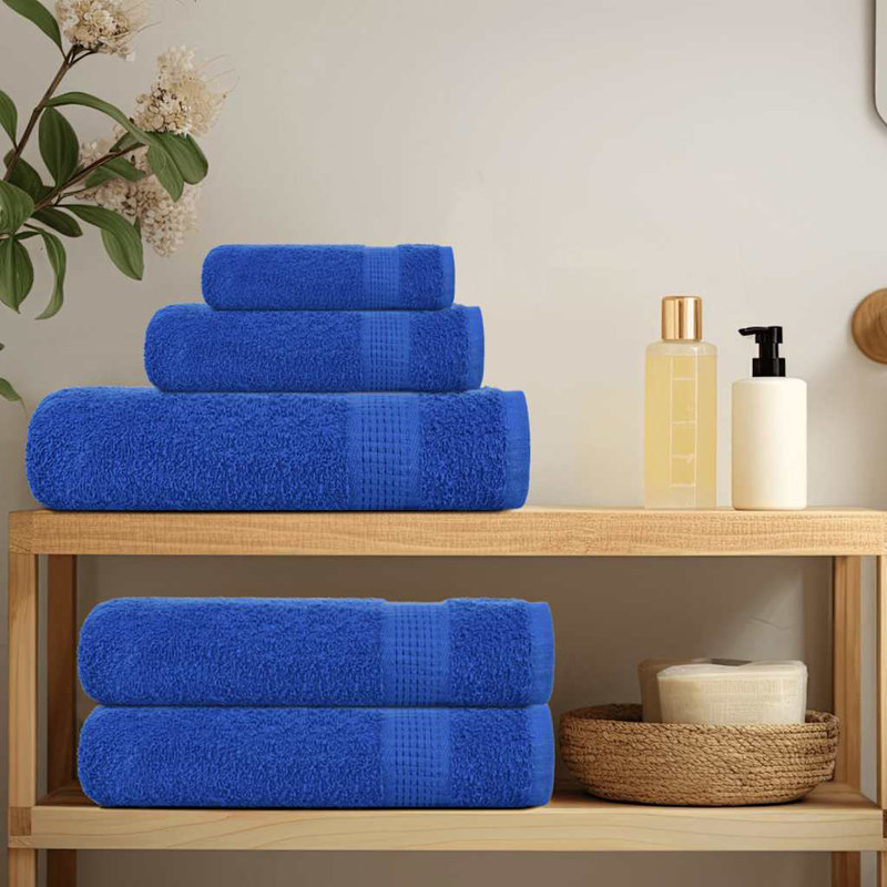 100% Cotton Mulit-Size Set, 12 Piece Towel Set, Blue
