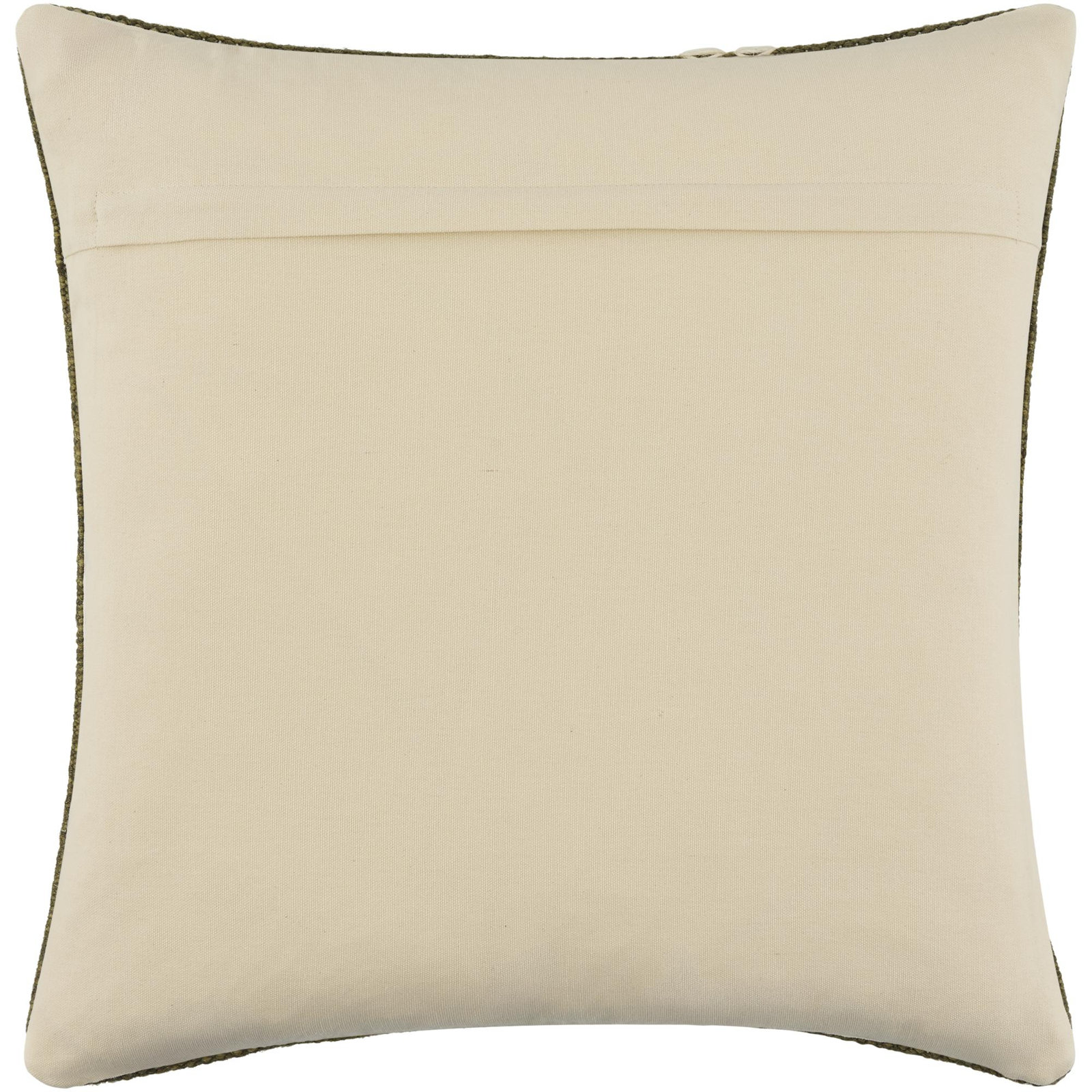 Jundah Cotton Pillow Cover, Square 22", Green, Pillow Cover Only - No Insert