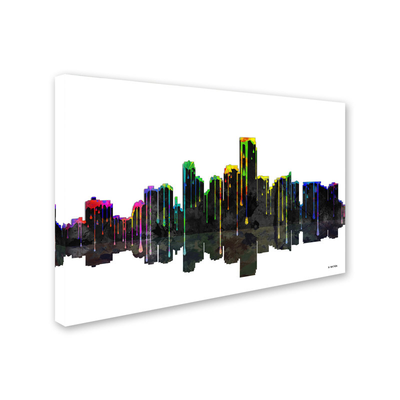 « jersey city new jersey horizon », reproduction d’art sur toile tendue, H 12 po x l 19 po x P 2 po