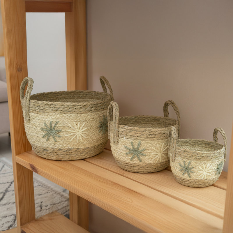 Haight 3Pc Tami Corn Rope Basket With Handle