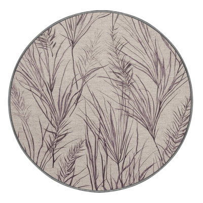 Tapis gris botanique lavable à la machine