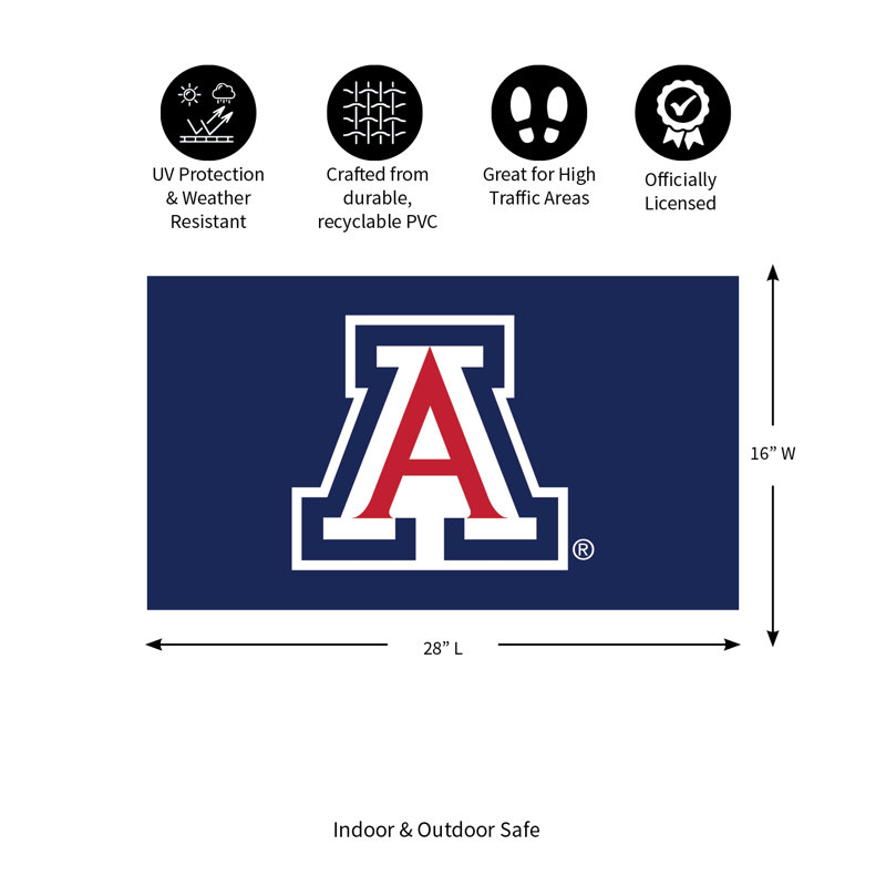 Tapis polychrome en PVC, 16 po x 28 po, Université de l'Arizona