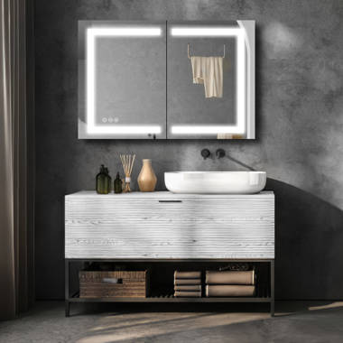 LIKIMIO Bathroom Medicine Cabinet with Two Mirror Doors