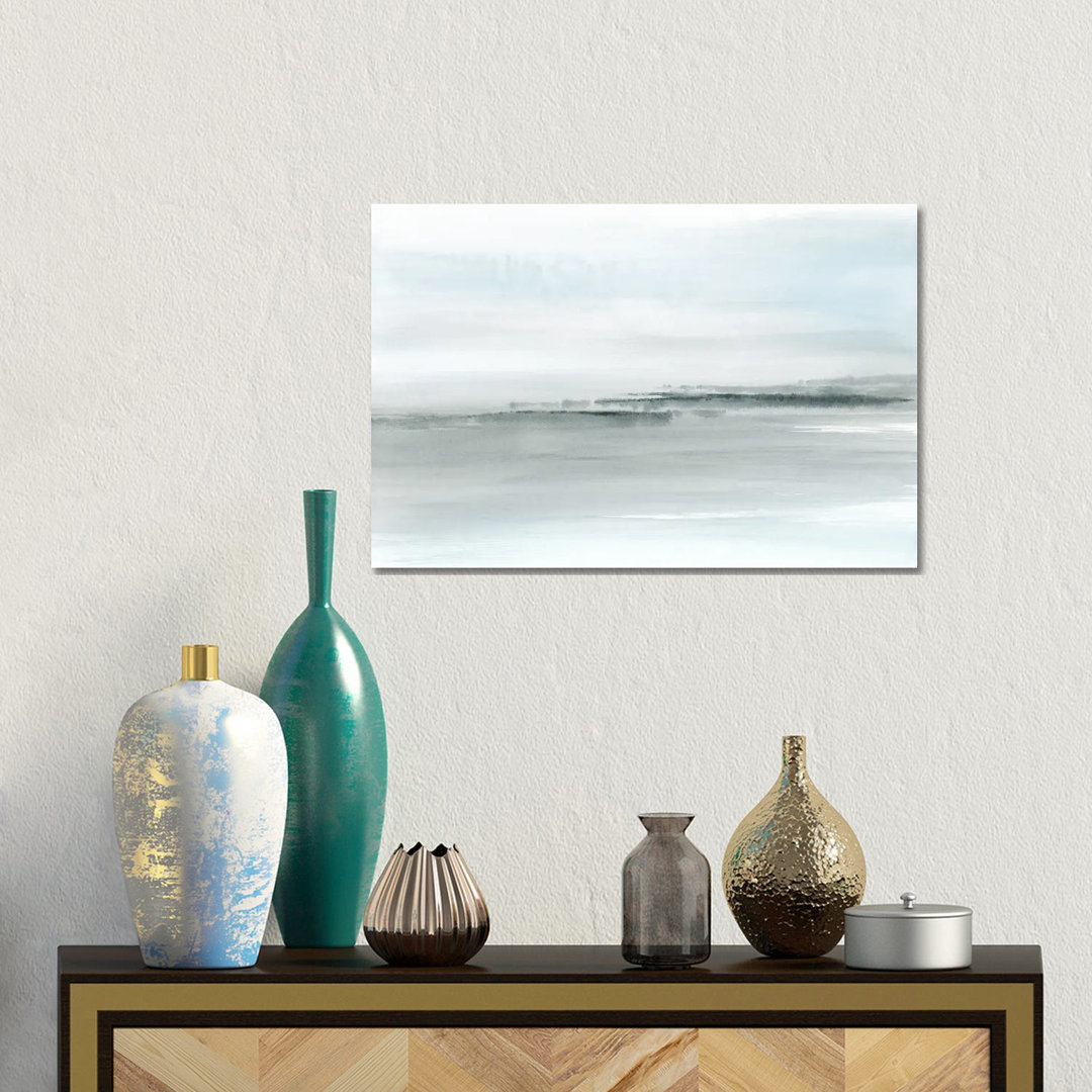 Abstract Coastal Watercolor In Soft Blue by Nouveau Prints - Gallery-Wrapped Canvas GiclÃ©e on Canvas