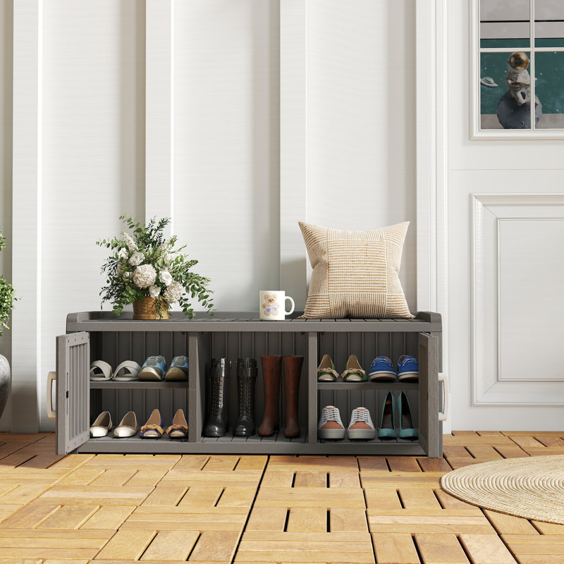 Shoe Storage Cabinet for Entryway with Adjustable Shelves and Waterproof, for Hallway, Living Room, Gray
