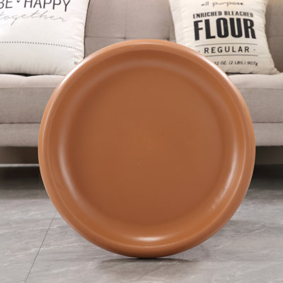 Table d'appoint ronde à base cannelée légère en oxyde de magnésium et diamètre de 19,69 po