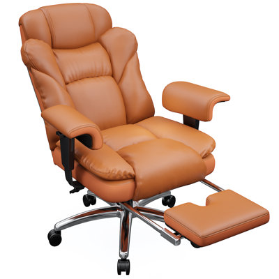 28.7" Deep Seat Office Chair With High Back,Foot Rest & Arms,Wide Gaming Chair With Lumbar Support For Home Office