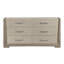Commode de chambre contemporaine à 6 tiroirs, armoire de rangement de style architectural gris brun