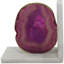 Ensemble de 2 serre-livres Hemi Agate, pierre naturelle glam rose, marbre blanc