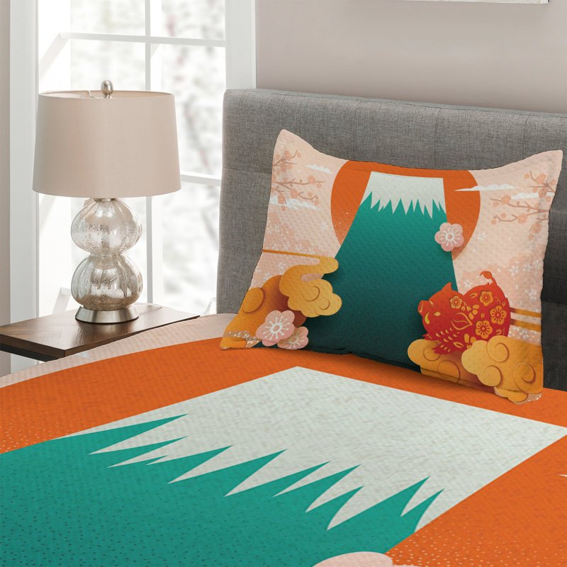 Eclectic Polyester Coverlet, Twin Bedspread + 1 Sham