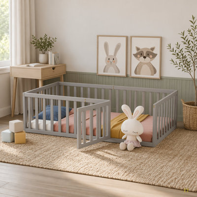 Twin Size Wood Daybed Frame With Fence