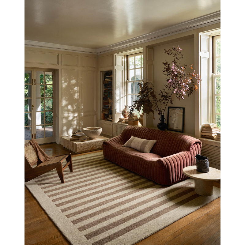 Leanne Ford x Loloi Craven Oatmeal / Bark Area Rug, Rectangle 5' x 7'6"