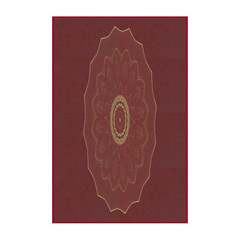 Tapis rouge/vert à motifs Chillon, Rectangle 5 pi x 7 pi