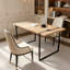 Table de salle à manger rectangulaire moderne en bois, cuisine de 55 pouces avec quatre pieds en métal pour 4 à 6 personnes