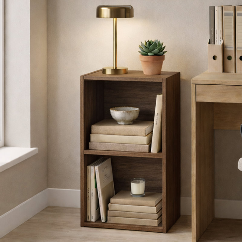 Gerardi 32cm W Standard Bookcase, Walnut, 54 cm H x 32 cm W