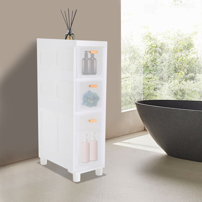Narrow Slim Storage Cabinet For Bathroom, 31.7" H x 8.7" W x 15.7" D