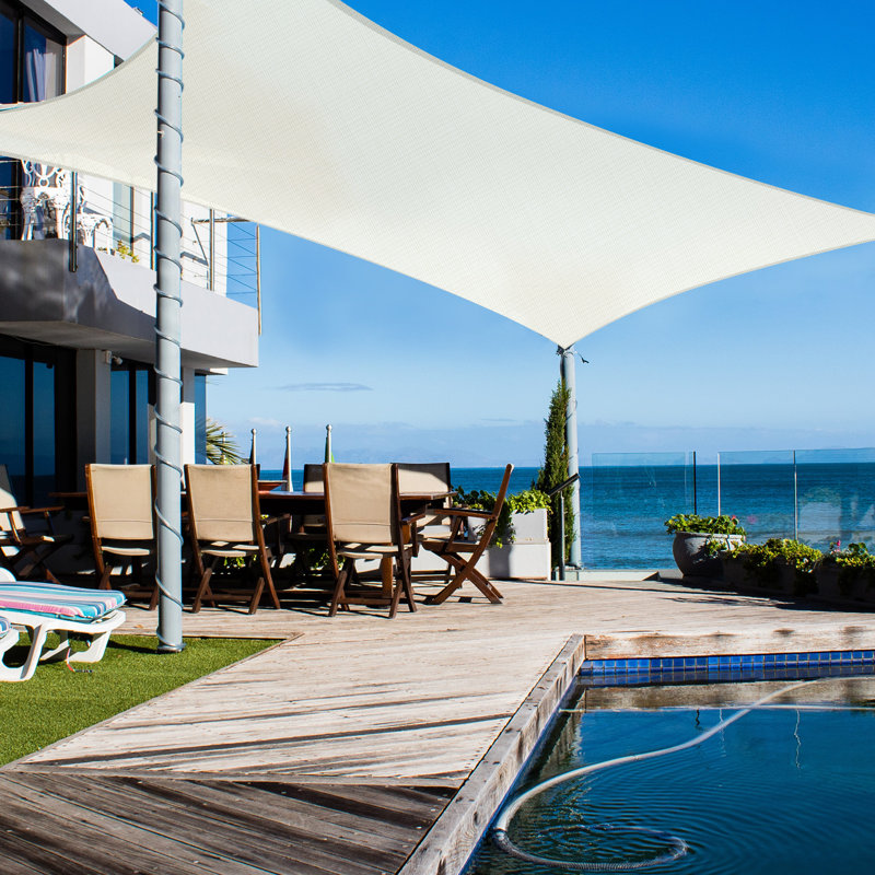 Off-White HDPE Rectangle Sun Shade Sail for Patio, 16' x 20'