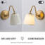 Applique murale à pile 1 lumière W6 de style Mid-Century noir à pile avec abat-jour en tissu beige à intensité variable et à intensité variable rechargeable