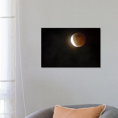 Usa, California, San Luis Obispo County. Full Blood Moon Lunar Eclipse. 1 Piece Wrapped Canvas Wall Art