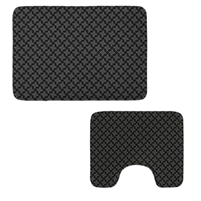  Tapis de salle de bain gris anthracite 2 pièces
