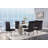 Mishal Glass Top Metal Base Dining Table