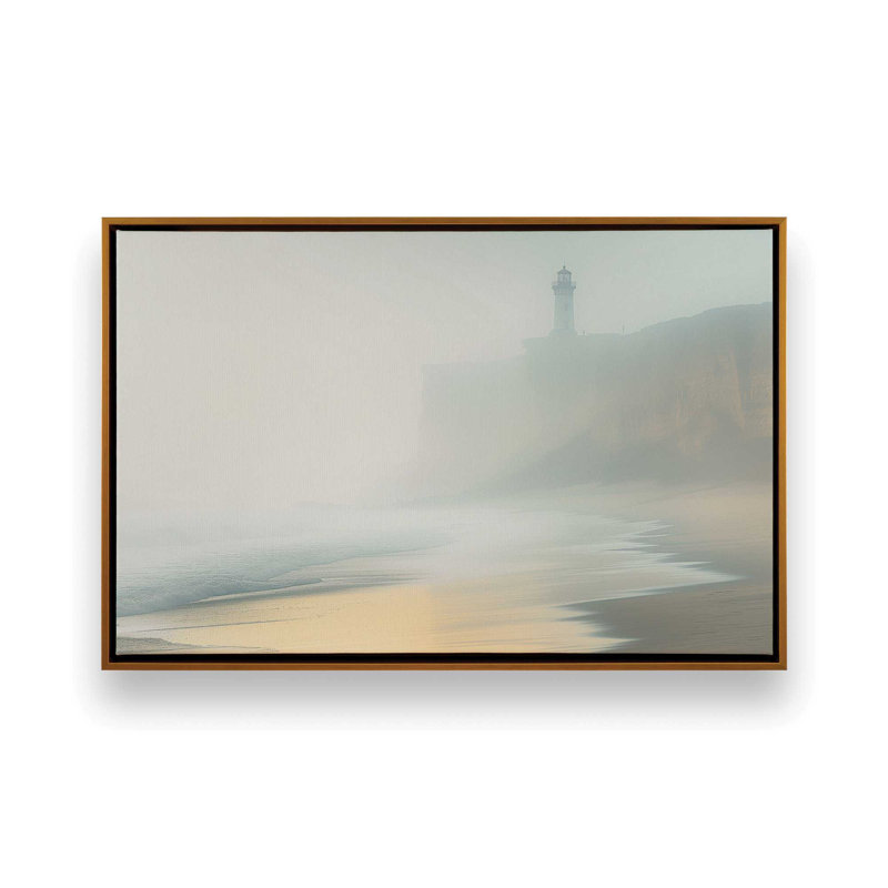 «Veiled Horizon», impression sur toile dans un cadre doré, 32 po x 48 po, Cadre flottant or poli