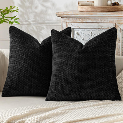 Paquet de 2 housses de coussins décoratifs décoratifs Boho Housses de coussin en chenille douce pour maison canapé-lit de salon