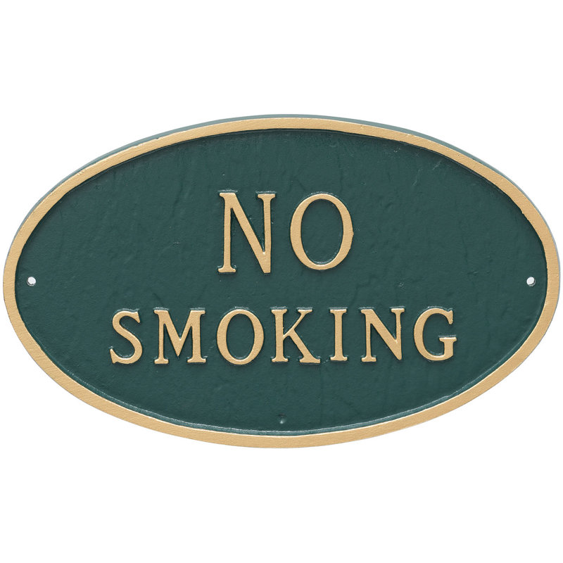 Plaque de jardin sans fumée, Vert forêt / doré, H 8,5 po x l 13 po x P 0,25 po