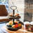 Rustic Wooden 2 Tiered Tray, Round Farmhouse Kitchen Table Decor Serving Tier Tray, Food Fruits Cupcake Display Coffee Bar Home Party Seasonal Decorations