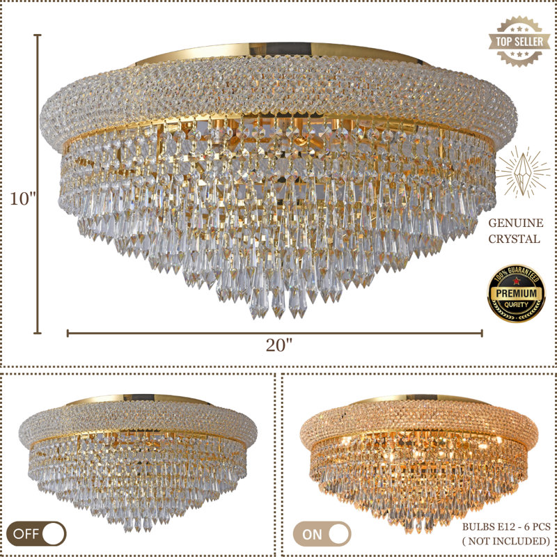 Lustre Montrey Lights Empire Flush, Doré, 6